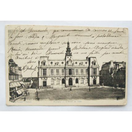 1903 postcard Poitiers, l'Hôtel de Ville