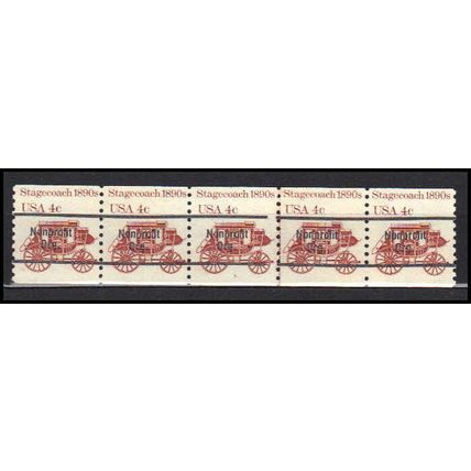 1898Ab 4c Stagecoach Fine MNH Dry Gum PNC 5/5 Line Gap AA0056