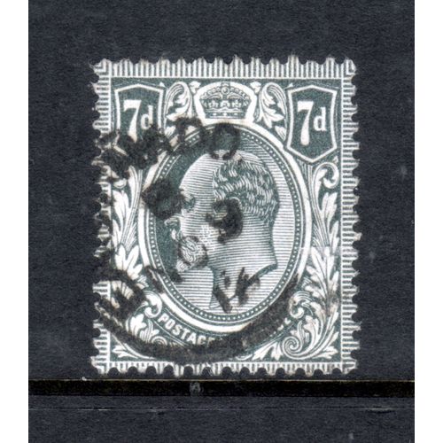 GREAT BRITAIN 1910 EDWARD VII SG249 7d GREY BLACK FINE USED #8