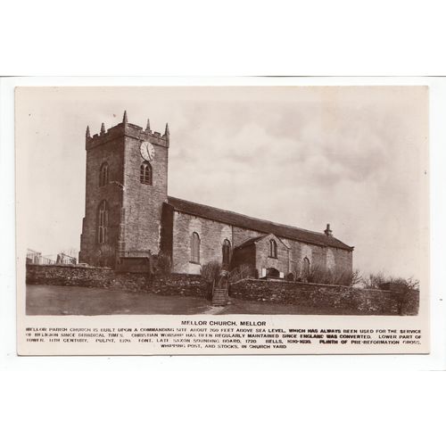 Mellor Parish Church Nr Stockport Cheshire RP Postcard