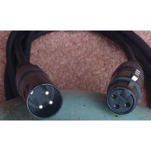 3 Pin XLR Male to Female Extension Cable 3m long new - Microphone or Loudspeaker