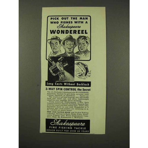 1949 Shakespeare Wondereel Fishing Reel Ad - Pick Out