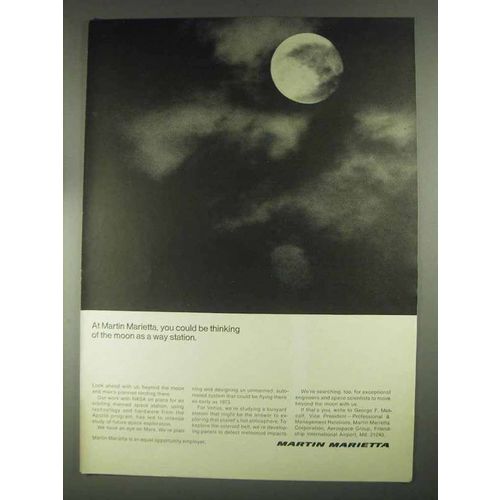 1967 Martin Marietta Aviation Ad - Moon as Way Station