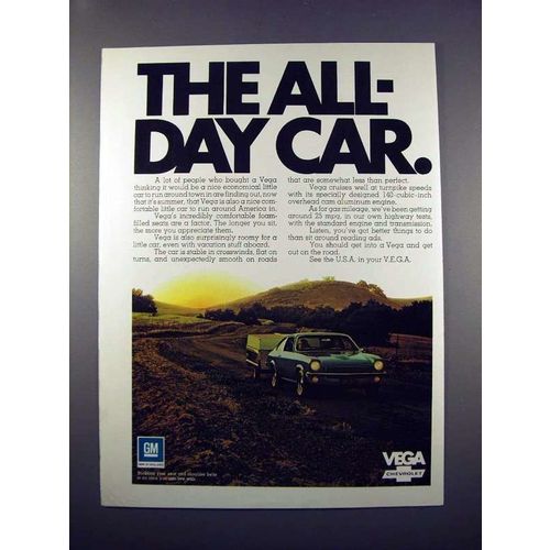 1971 Chevrolet Vega Car Ad - The All Day Car