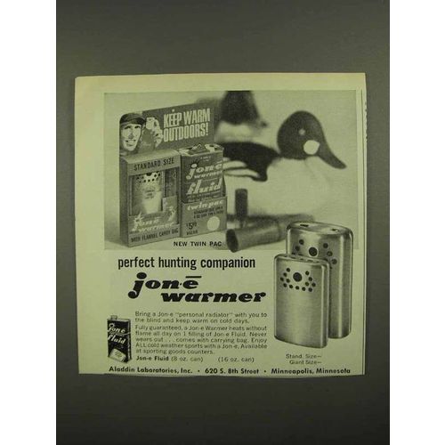 1974 Aladdin Jon-E Warmer Ad - Hunting Companion
