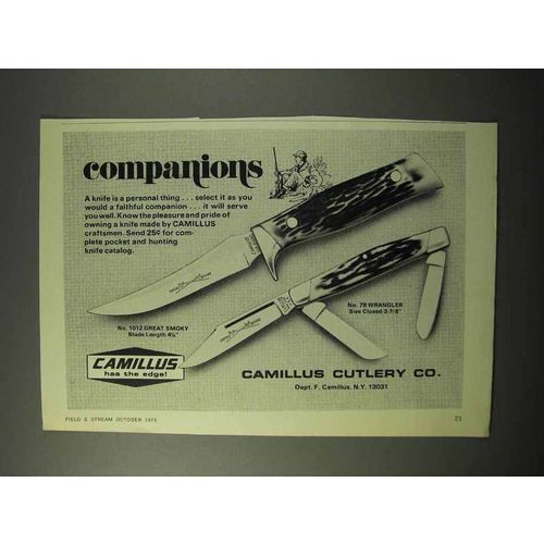 1975 Camillus 1012 Great Smoky & 78 Wrangler Knife Ad