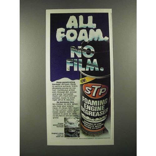 1980 STP Foaming Engine Degreaser Ad - All Foam. No Film.