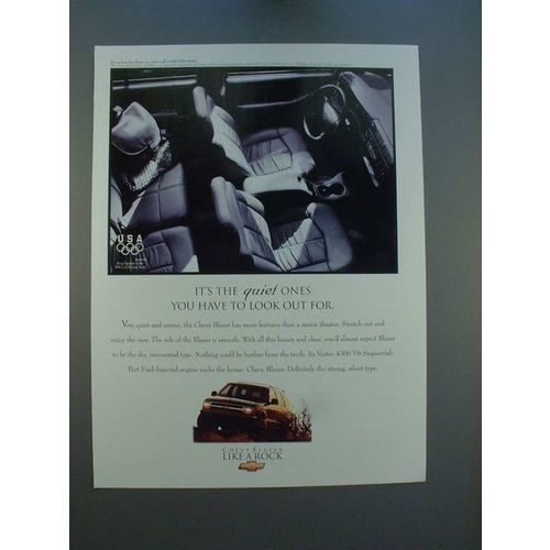 1996 Chevrolet Chevy Blazer Ad - The Quiet Ones