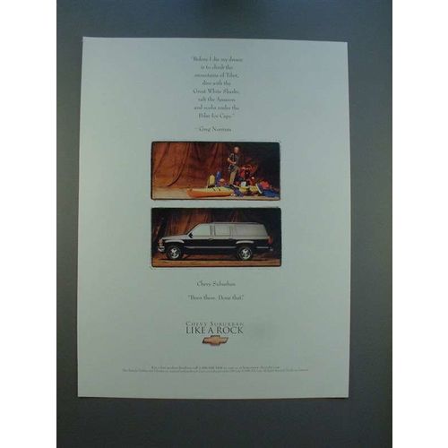 1996 Chevrolet Chevy Suburban Ad, Quote by Greg Norman