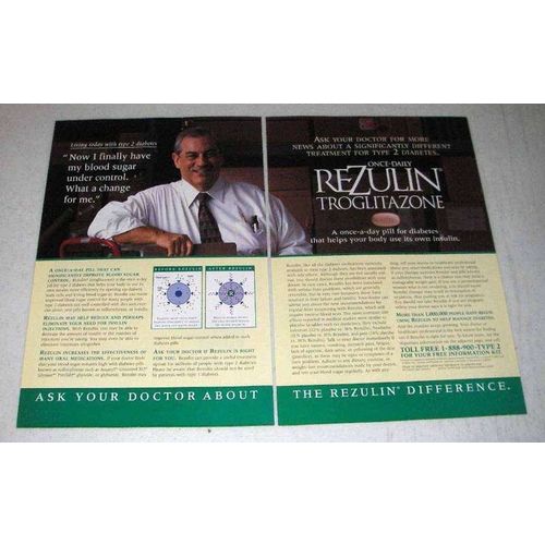 1998 Parke-Davis Rezulin Ad - Blood Sugar Under Control