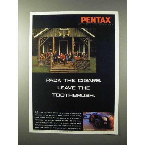 1995 Pentax IQZoom 90WR Camera Ad - Pack the Cigars