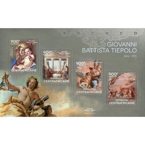 CENTRAL AFRICA 2014 SHEET MNH TIEPOLO ART PAINTINGS ARTE PINTURAS 3