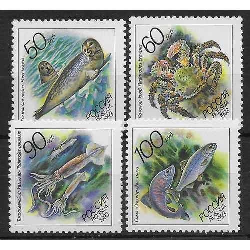 RUS 1993 U/M (SHORT SET) 'FAUNA' (4v) (EBID64-312XL)