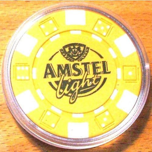 Amstel Lite Beer Poker Chip Golf Ball Marker - Yellow