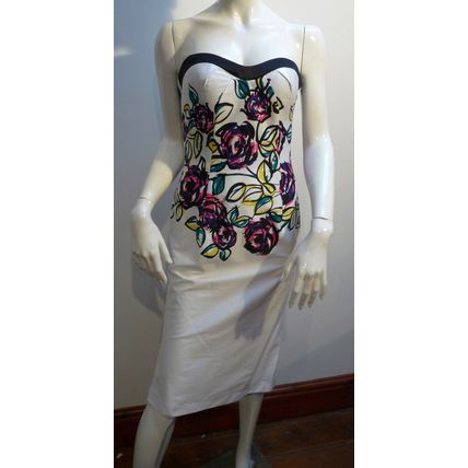 DUSK WHITE EVENING PARTY SPECIAL OCCASION DRESS & BLACK SHRUG UK 8 £450 BNWT
