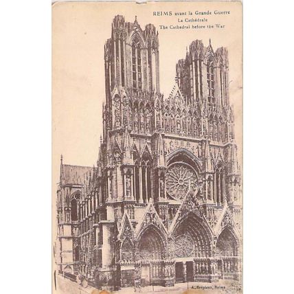 Reims Cathedrale France Postcard unused VGC