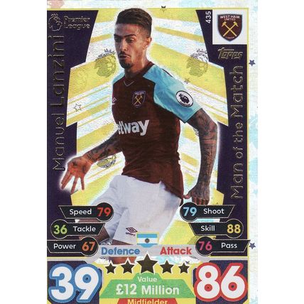 Match Attax 2017/2018 435 Manuel Lanzini MOTM