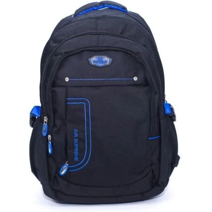 Air Supreme Large padded Backpack Travel Tablet Laptop work school Bag Blue trim