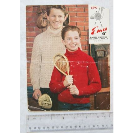 Vintage: Emu 6097 boy's & girl's sweater, DK