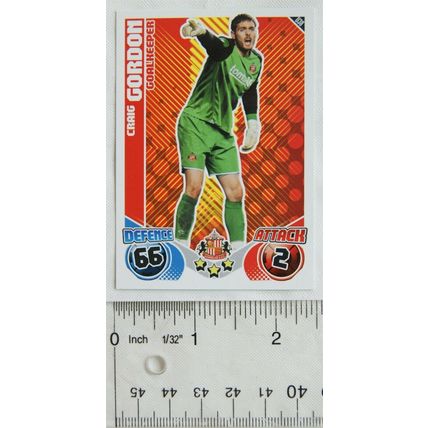2010/11 Topps Match Attax Trading Card U38 Craig Gordon, Sunderland