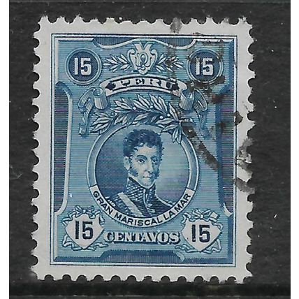PERU 1924 PORTRAITS 15c BLUE DE LA MAR SG 435 FINE USED#