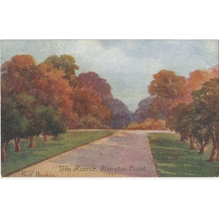 ARTIST DRAWN GALE & POLDEN POSTCARD AVENUE HAMPTON COURT C1920 ROB HUGHES 233