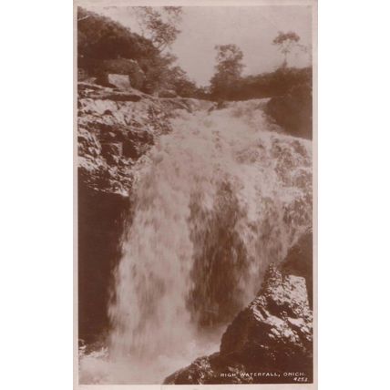 High Ferocious Waterfall Onich Fort William Scotland Vintage Real Photo Postcard