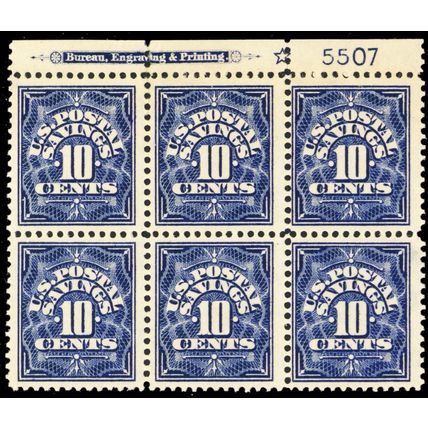 PS4, Mint LH VF RARE Plate Block of Six Stamps CV $200 * Stuart Katz