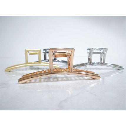 Rose gold or silver metal hair claw clip jaw clip for fine thin hair
