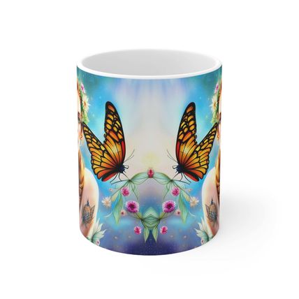 April Diamond Birth Month Colors Fairies & Butterflies #1 Mug 11oz AI Decorative