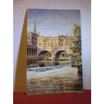 PULTENEY (PULTENY) BRIDGE, BATH.SOMERSET. used antique postcard by 1910 pm =