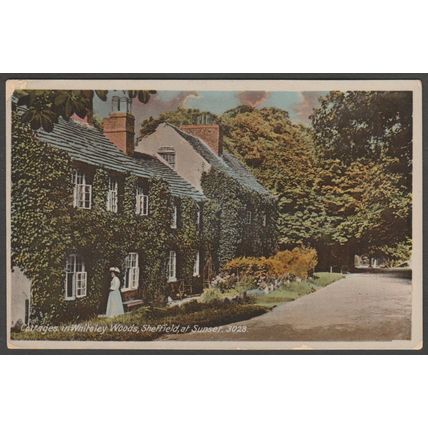Cottages in Whiteley Woods, Sheffield, Yorkshire, 1914 - Sneath Postcard