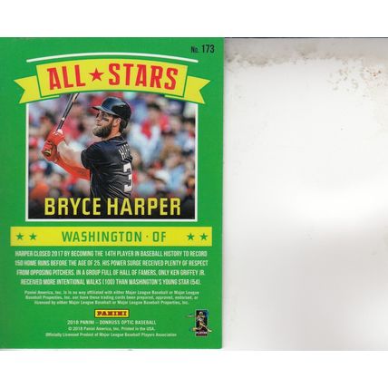 BRYCE HARPER AUTO 2018 AUTOGRAPHED PHILADELPHIA PHILLIES ALL-STAR OUTFIELDER CRD