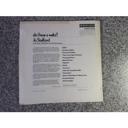 Jo Stafford With Paul Weston And His Orchestra – Do I Hear A Waltz?(ZS155) (LP)