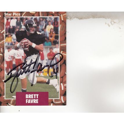 BRETT FAVRE ROOKIE 1991 AUTOGRAPHED ATLANTA FALCONS HOF SUPER BOWL CHAMPION QB