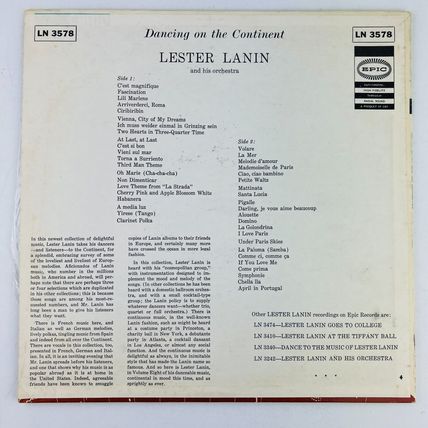 Lester Lanin & His Orchestra Dancing On The Continent Vinyl LP Record Album MONO
