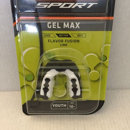 NEW Shock Doctor Sport Gel Max Flavor Fusion Youth Black Mouthguard Lime