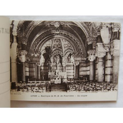 vintage Book of 20 Postcards Souvenir de Fourviere, Lyon, France