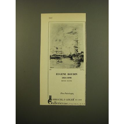 1961 Hirschl & Adler Galleries Ad - Eugene Boudin 1824-1898 River Scene