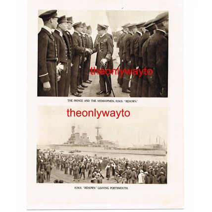HMS 'RENOWN', PORTSMOUTH, (More On Reverse), BOOK ILLUSTRATION (PRINT), 1922
