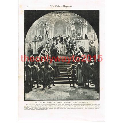 Decapitation of Marino Faliero. Doge of Venice, Book Illustration (Print), 1895