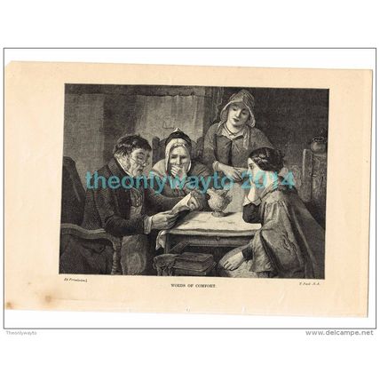 WORDS OF COMFORT, BY T FAED, BOOK ILLUSTRATION, 1877