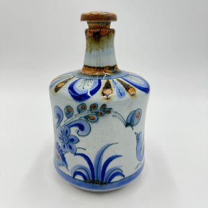 El Palomar Ken Edwards Mexican Folk Art Studio Art Pottery Decanter Painted 7”