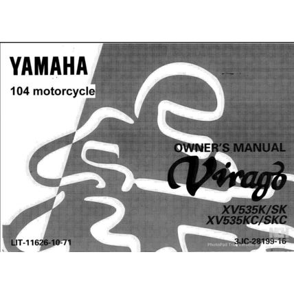YAMAHA XV535K XV535SK XV535KC XV535SKC OWNERS MANUAL MOTORCYCLE 103 PAGE ENGLISH