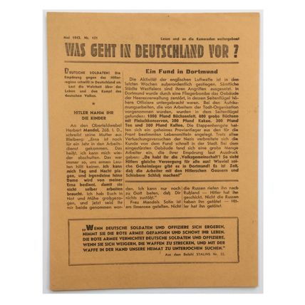 Original WW2 Russian/Soviet Air Drop Leaflet. - Code 1381. - 1942.