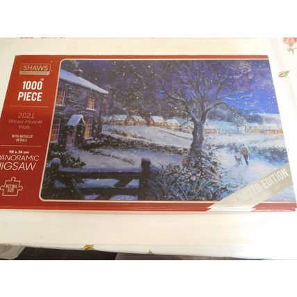 Panoramic jigsaw puzzle 1000 pieces LIMITED EDITION WINTER MOONLIT WALK new