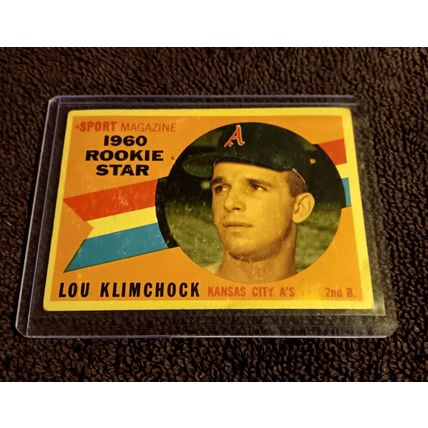 1960 Topps # 137 RC Lou Klimchock Kansas City A's 2nd Base 3.0 VG Condition