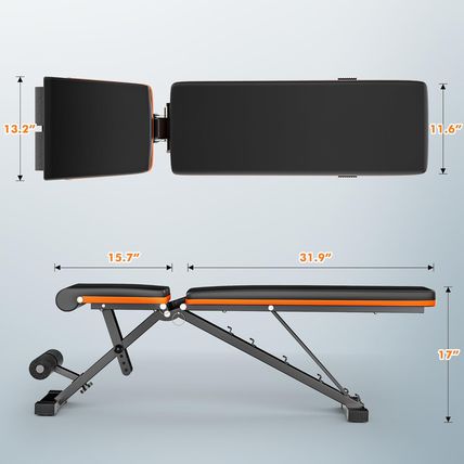 Weight Bench Workout Bench Adjustable Weight Bench Incline Bench for Home Gym Fu