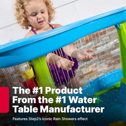 Step2 Rain Showers Splash Pond Toddler Water Table, Kids Water and Sand Activity
