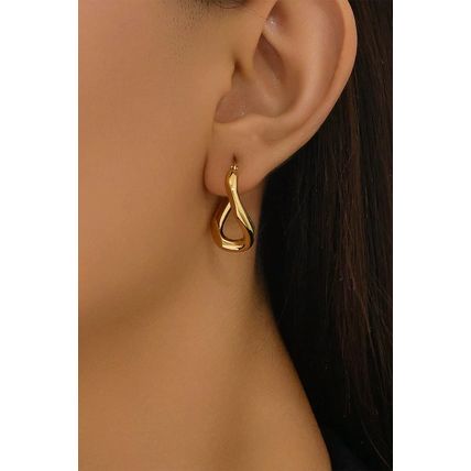 Gold Plated 3D Spiral Stainless Steel Earrings